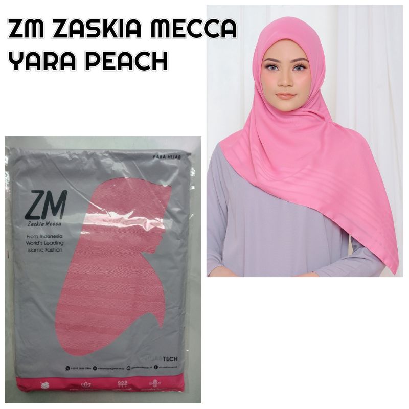 ZM Zaskia Mecca - Yara Peach Kerudung Segi Empat