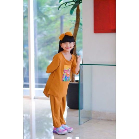 Baju Setelan Oneset Oversize Crinkle Anak Perempuan Cewek Bobokids Kekinian Viral Usia 5 6 7 8 Tahun