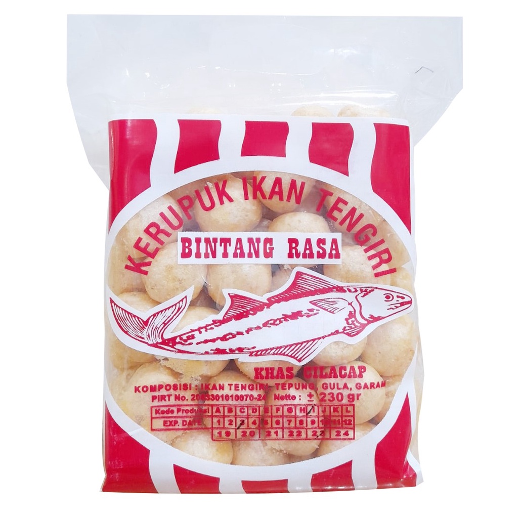 

Kerupuk Ikan Tengiri Bintang Rasa Kemasan Jumbo 230 gr