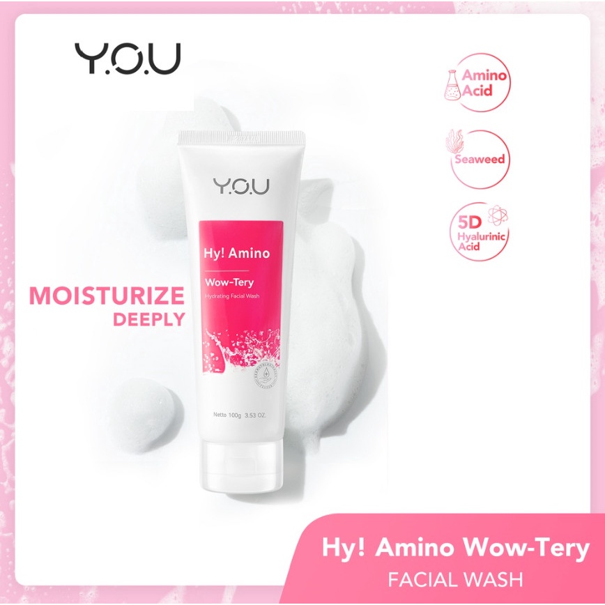 YOU Hy! Amino Facial Wash Sabun Cuci Muka - ALL VARIANT