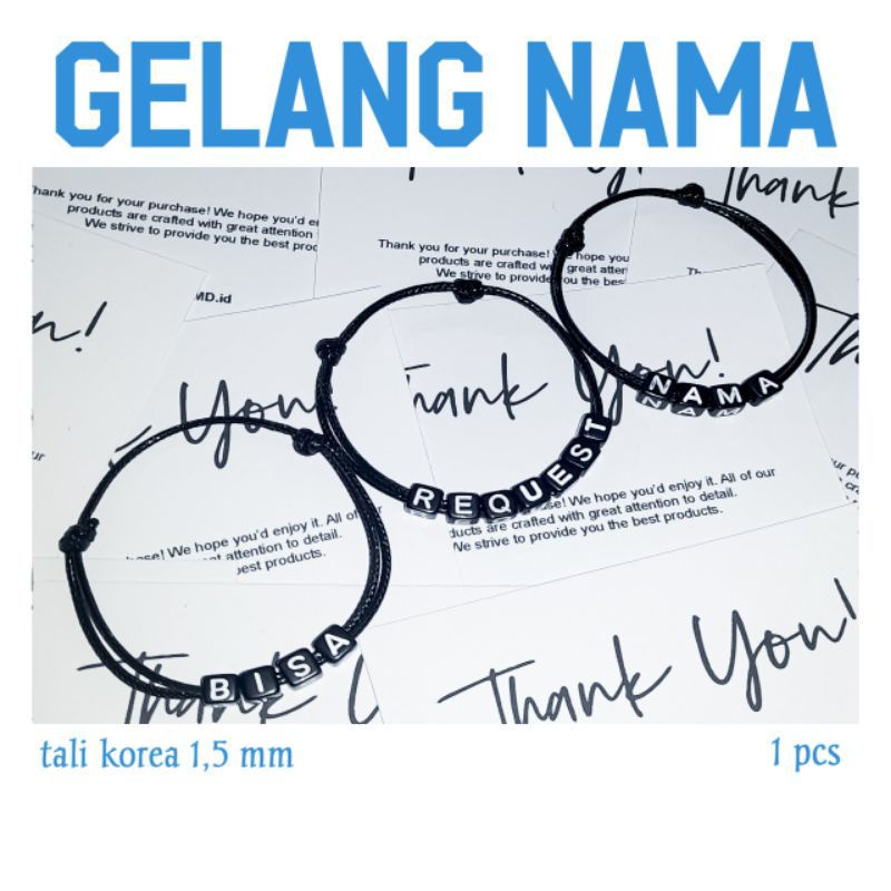 Gelang satin couple,magnet,inisial,polos dan nama