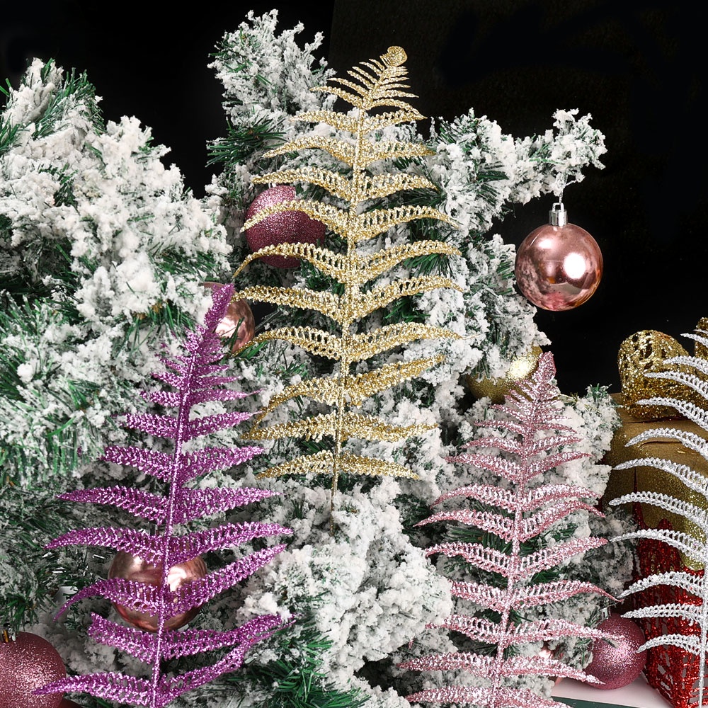 1 Pc Ornamen Daun Pohon Natal Buatan Model Gantung