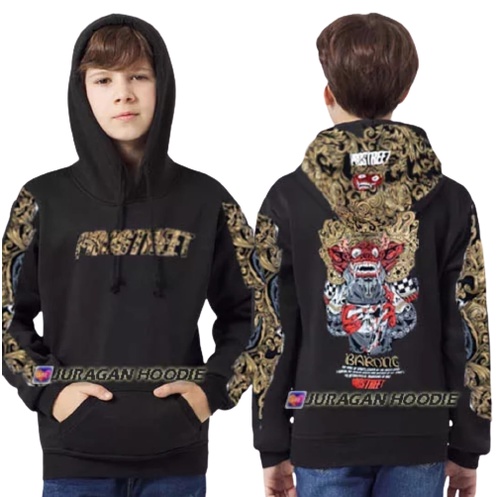 Jaket Jumper Hoodie Anak Prostreet Hitam Barong / Jaket Motor Anak Laki-Laki Perempuan Tanggung Usia 6-11 Tahun Terbaru Bahan Premium Bisa cod