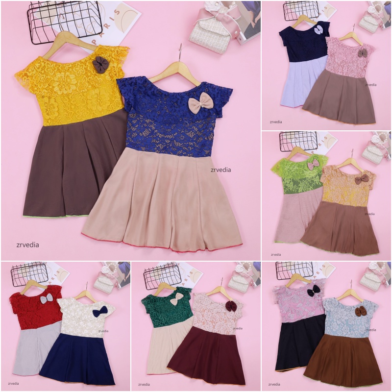 Dress Adiva Bayi - 4 Tahun / Dres Brukat Kensi bayi Perempuan Gaun Pesta Balita Baju Kids Import