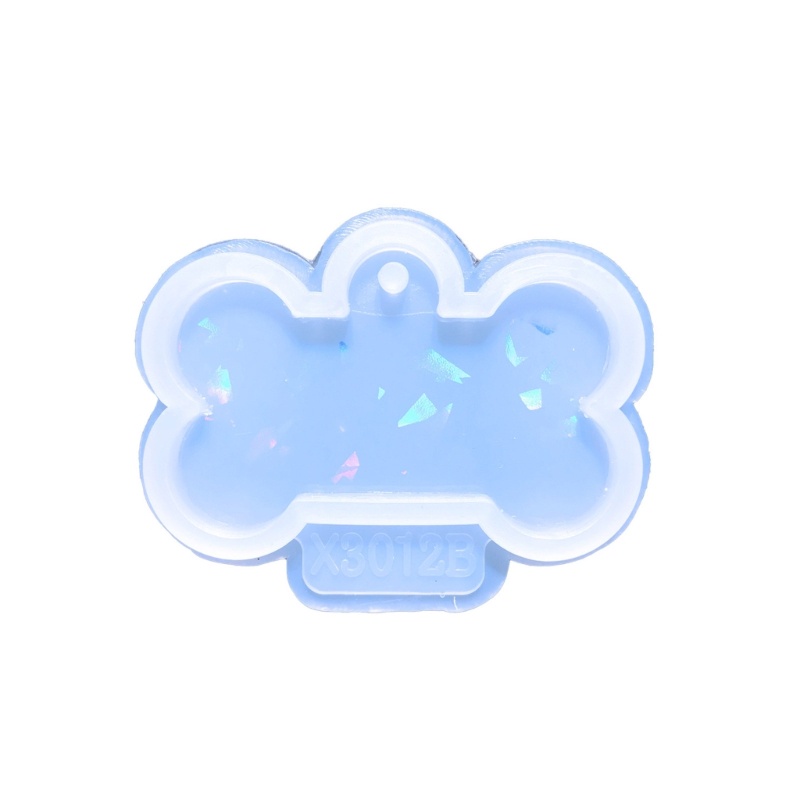 Siy Cetakan Resin Bentuk Tulang Anjing Bahan Silikon Dengan Lubang Untuk Gantungan Kunci