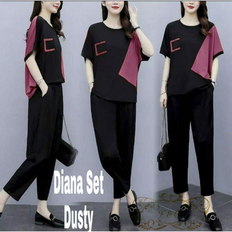 COD ✓ SETELAN FASHION WANITA / SETELAN SANTAI / 3 UKURAN  / SET DIANA