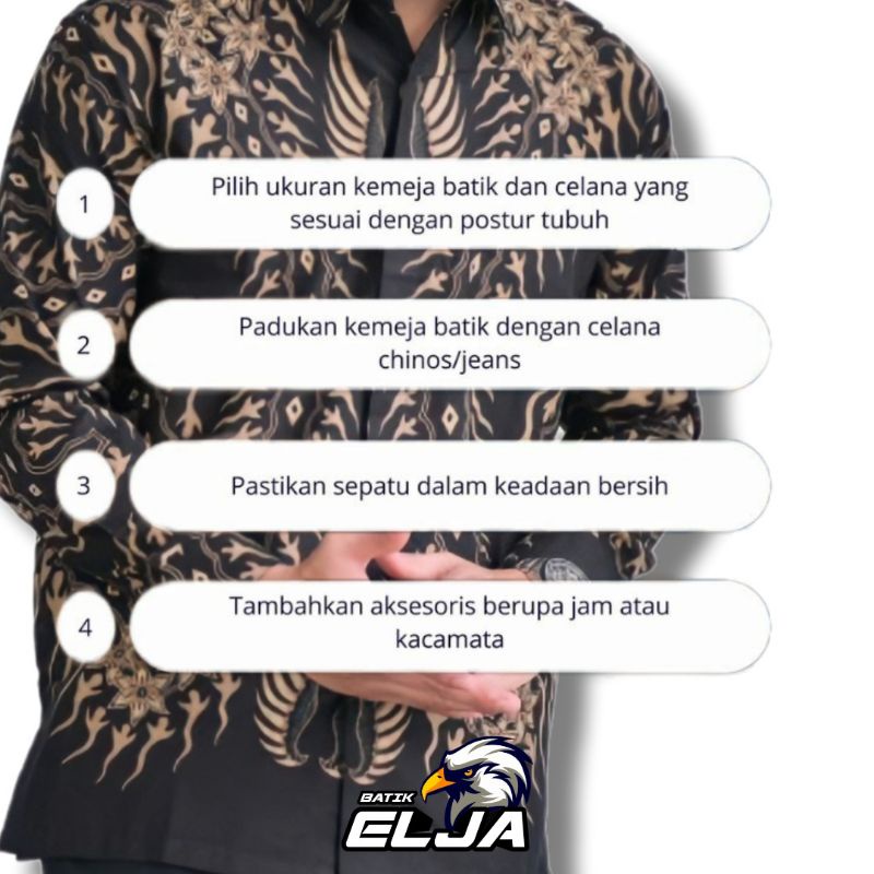 Batik Pria Lengan Panjang Modern Premium Murah Terbaru Slim fit