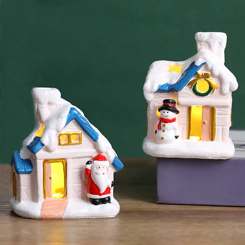 Ornamen Miniatur Rumah Salju Luminous Untuk Dekorasi Natal
