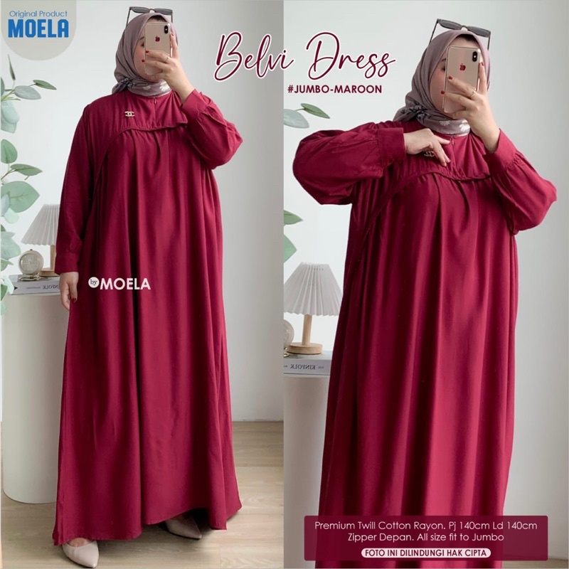 Jual BELVI DRESS JUMBO MOELA HIJAB BERLABEL & ORIGINAL Shopee Indonesia