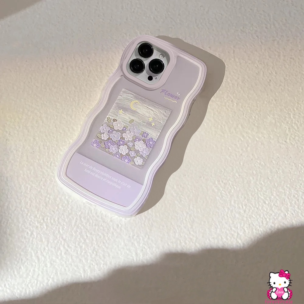 Soft Case TPU Motif Lukisan Minyak Bunga Ungu Untuk OPPO A53 A33 2020 A12 A15 A16 A57 2022 A95 A55 A16K A54 A96 A76 A9 A5 A31 A5s A7 A16E A3s A35 A2 A315