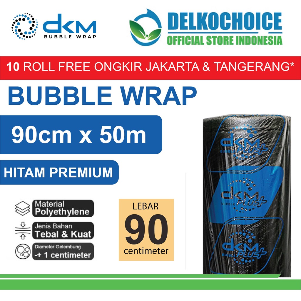 

Plastik Bubble Wrap Hitam Premium 90CM x 50M TEBAL DKM+ Bubblewrap