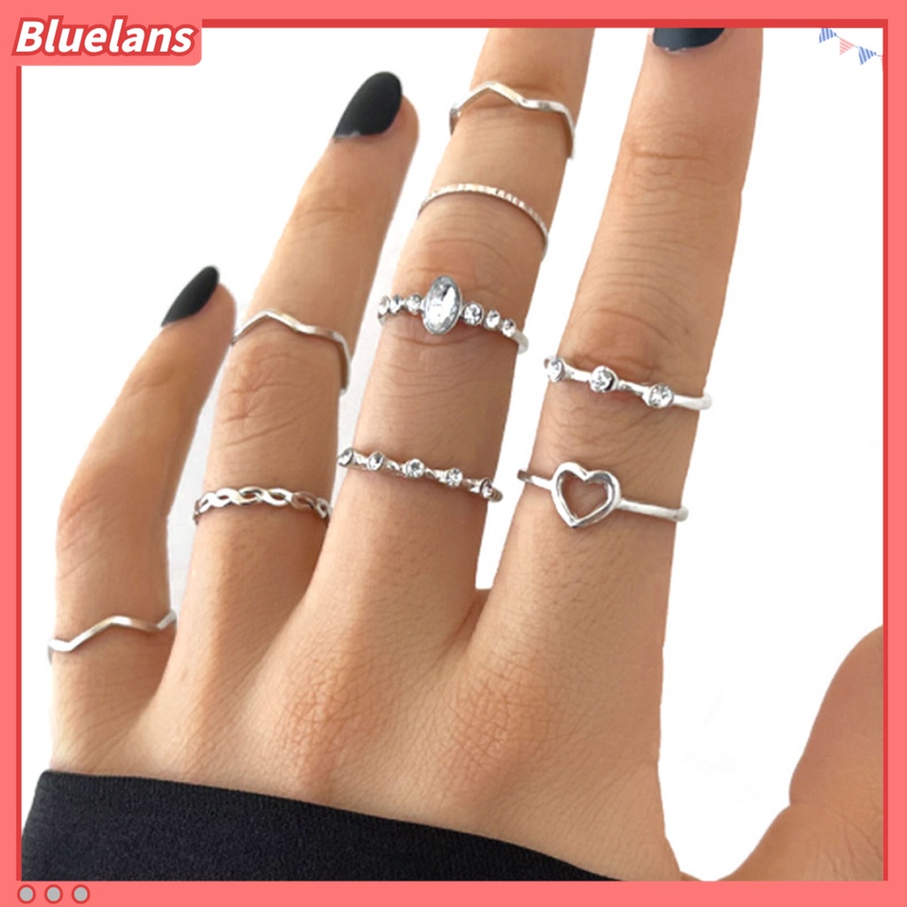 Bluelans 9 Pcs / Set Cincin Jari Gaya Vintage Untuk Hadiah Wanita