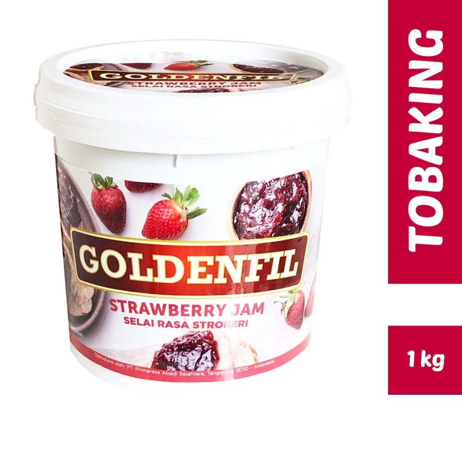 

Goldenfil Strawberry Jam 1kg ( 50% Buah asli) selai strawberry