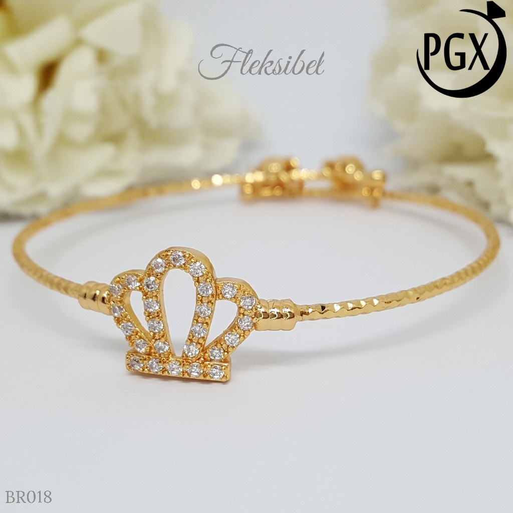 PGX Gelang Bangle Fleksibel Perhiasan Xuping Lapis Emas - BR018