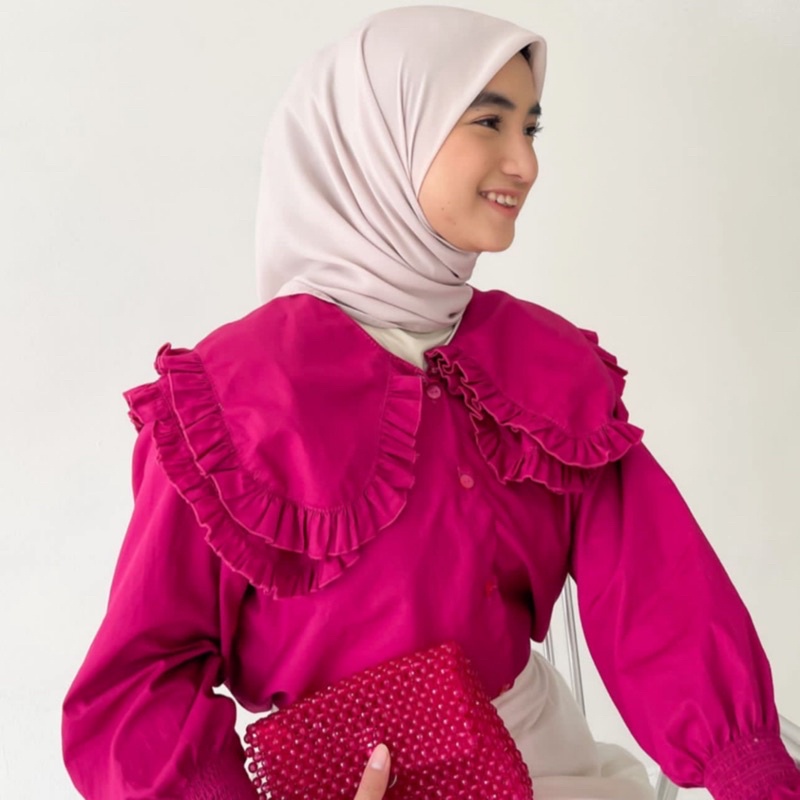 BEFAST - ZRX OOTD Blus LELUA / ILAYA TOP / Blouse Crincle Terbaru / Pakaian Casual Wanita / Blouse Polos Lengan Panjang Karet / Fashion Kekinian Remaja ABG / Blouse Trendy / Outfit Wanita Hijab Terlaris / Blouse Unik Termurah / OOTD Wanita Kerja