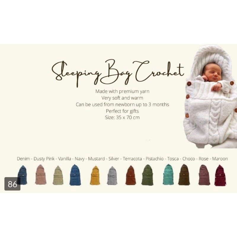 Mere et moi sleeping bag crochet selimut bayi rajut