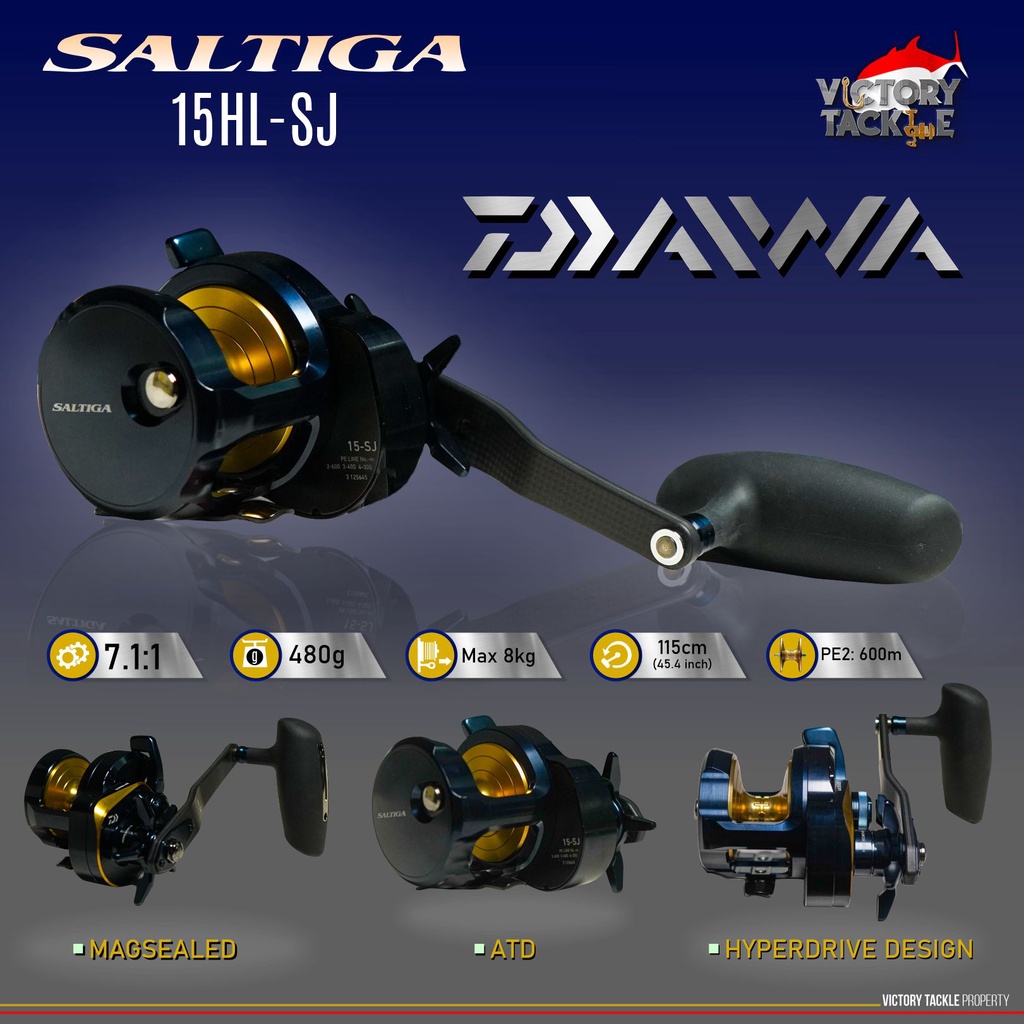 Reel Pancing DAIWA 2022 SALTIGA 15 HL-SJ LEFT HANDLE