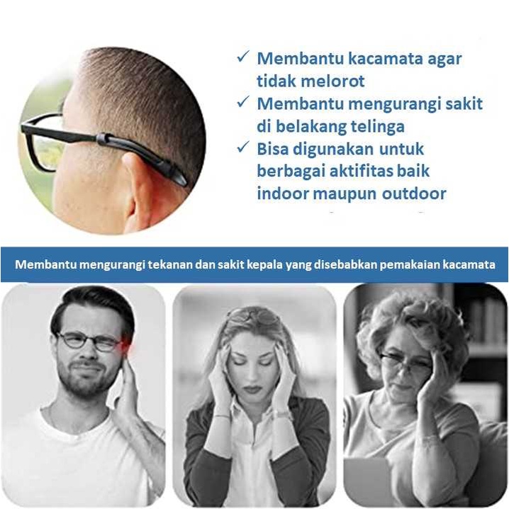 Ear hook Kacamata | Ear hook Kacamata Silikon | Pengait Kacamata Silikon Panjang Lurus