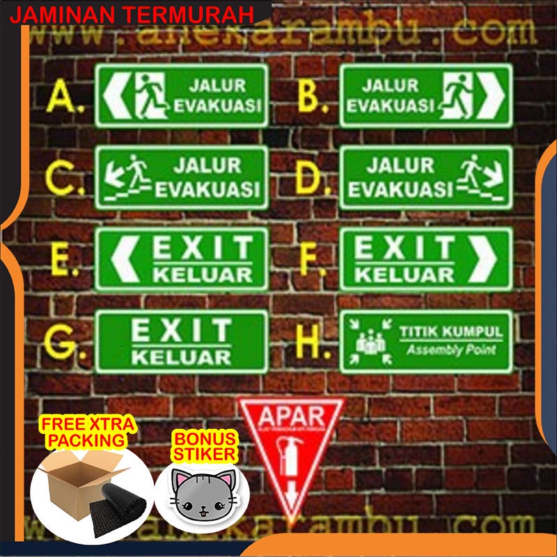 

Murah Sign Jalur Evakuasi dan Rambu Exit. Acrylic Ukuran 30 x 15 cm Keren