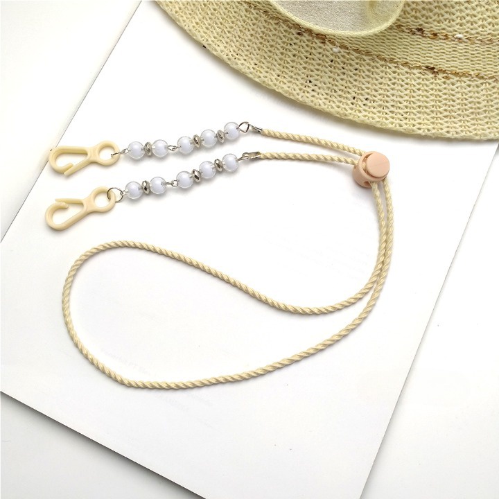 Strap Masker 2in1 Konektor Headloop Tali Kalung Aksesoris Masker ||  Strap masker kristal mutiara / Strap masker 2in1 / konektor masker hijab / mask extender / pengait masker /