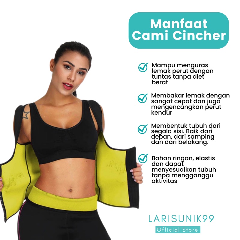 Korset Pelangsing Pengecil Perut Pembakar Lemak Wanita Rompi Pelangsing Cami Hot Shaper Waist Cincer