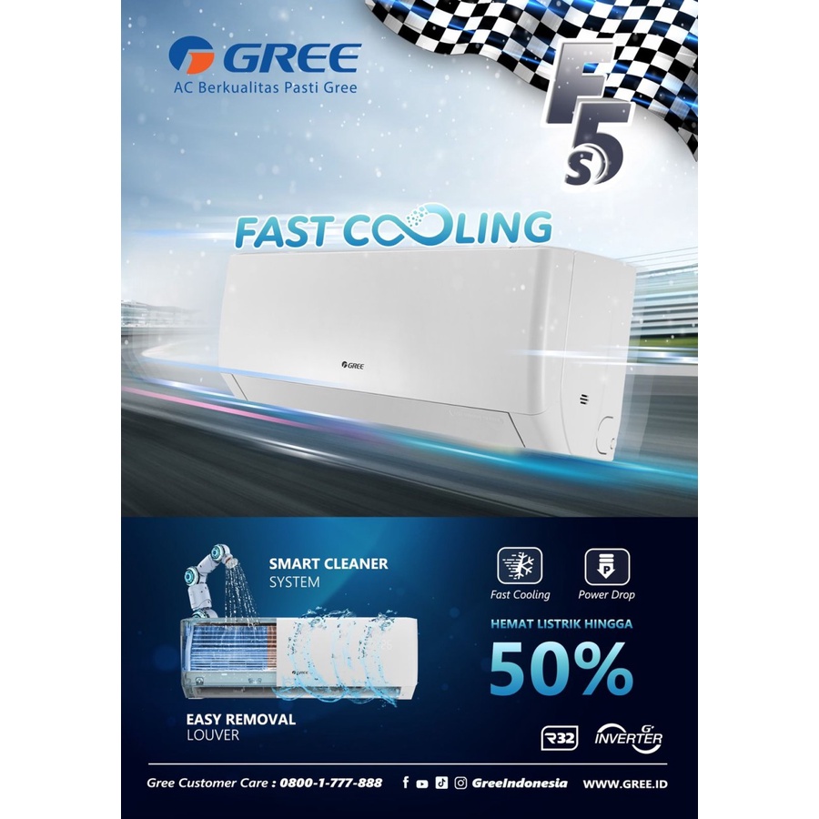 GREE AC 1/2PK INVERTER GWC-05F5S