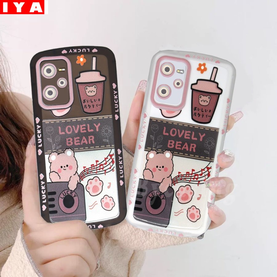 Soft Case Silikon Bening Motif Beruang Untuk Realme C35 C21Y C25Y 5 5i 6i C3 C21 RealmeC11 2021 C25 C25s C15 C12 C2