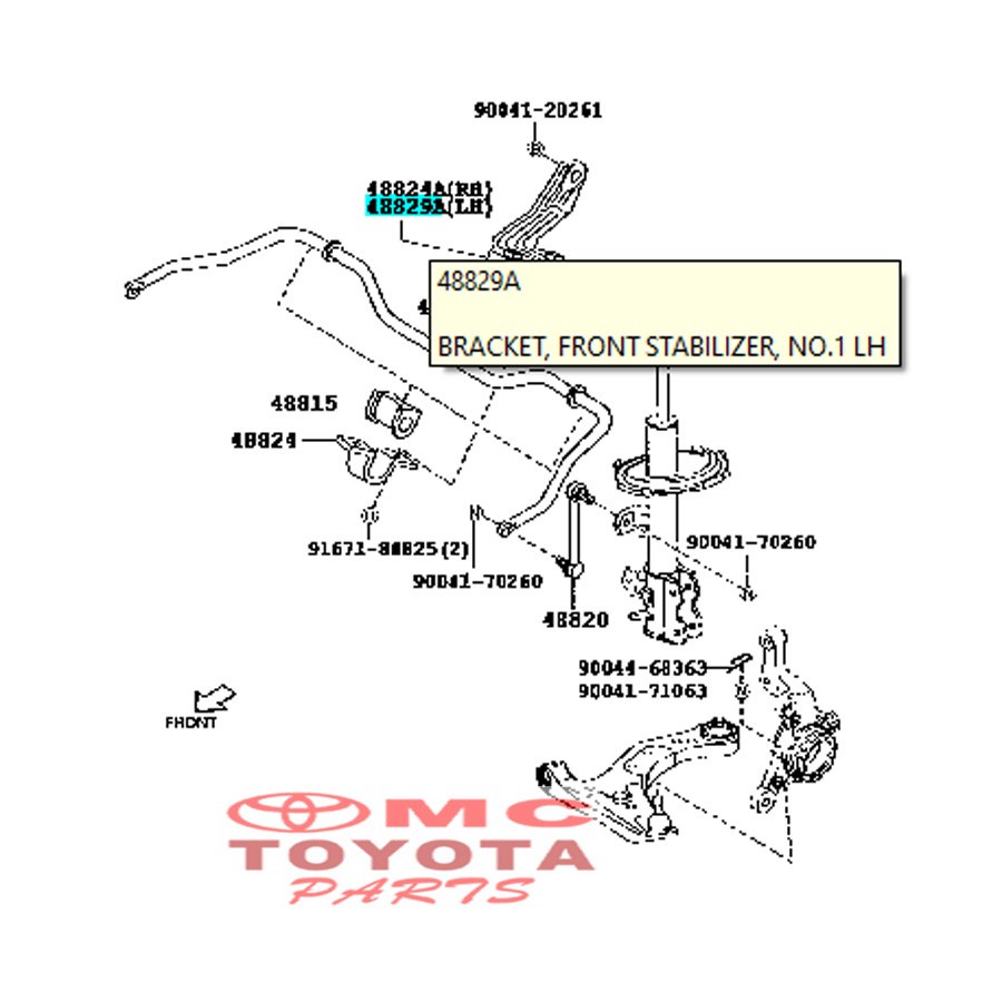 Bracket Dudukan Stabil Depan Kiri Avanza Xenia Rush Terios 48807-BZ010