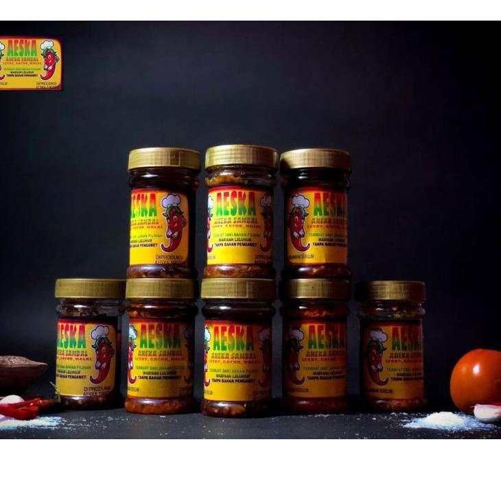 

trxP5b5A--sambal geprek 130g Aeska/tinggal cocol/enak naggih/sambal kemasan botol/resep terbaik