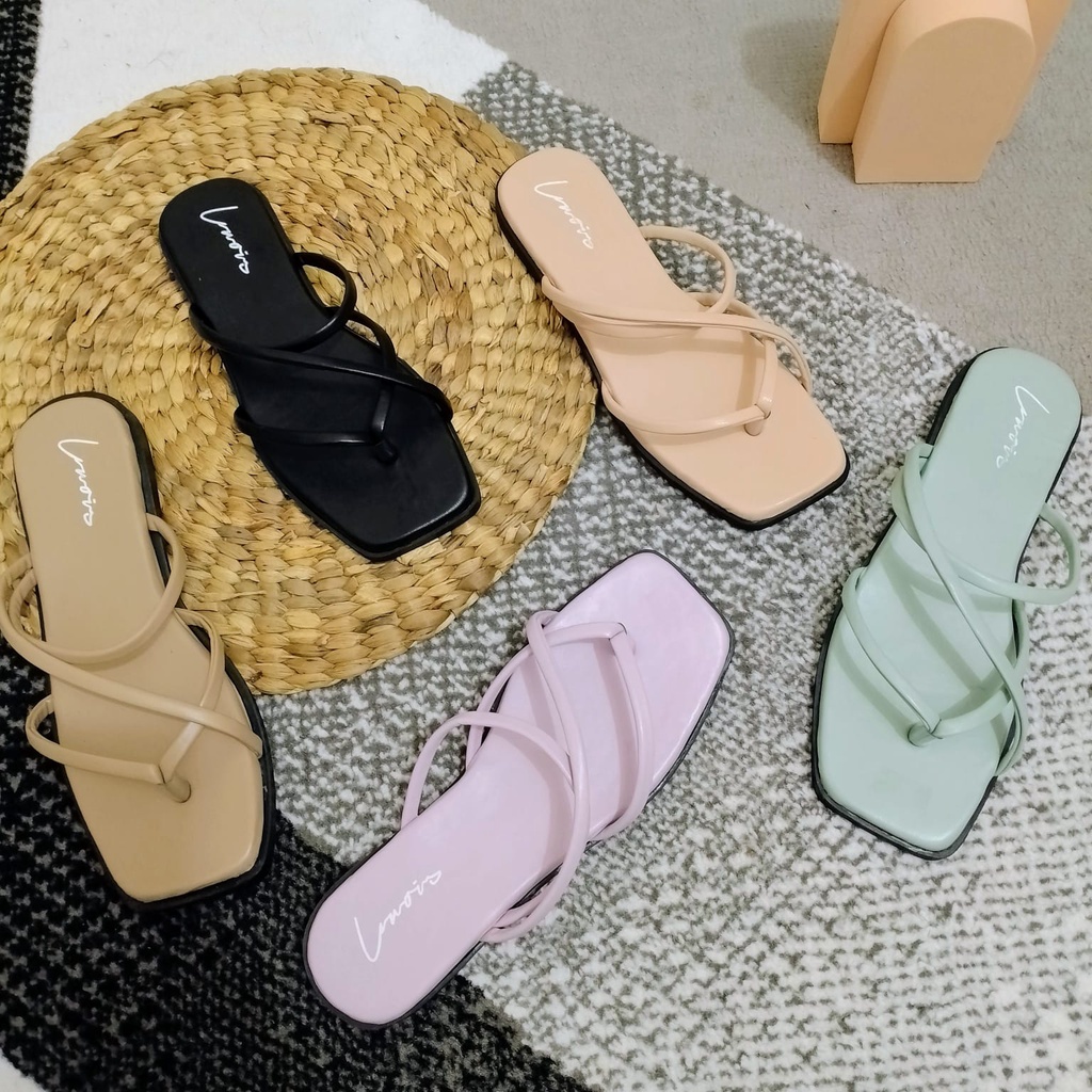 Sandal Tali Wanita Teplek Sandal Flat Wanita Terbaru NESANH - JOAN