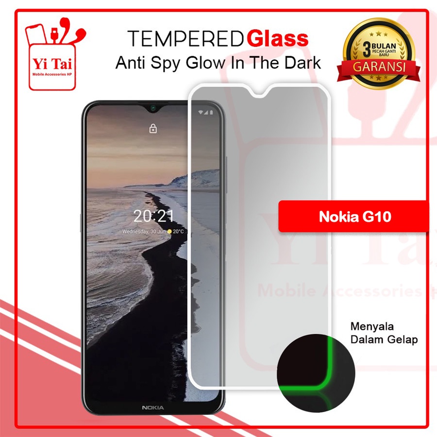 YI-TAI TEMPERED GLASS PREMIUM SPY GLOW IN THE DARK NOKIA 5.3 NOKIA G10 NOKIA G20 WHITE_CELL