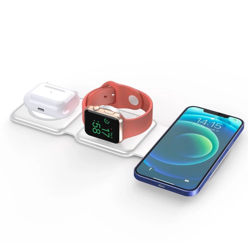 Magsafe 3 in 1 Foldable Magnetic Wireless Charging Watch 15W Magnetic Charging + Wireless Charging + Apple Watch Charging