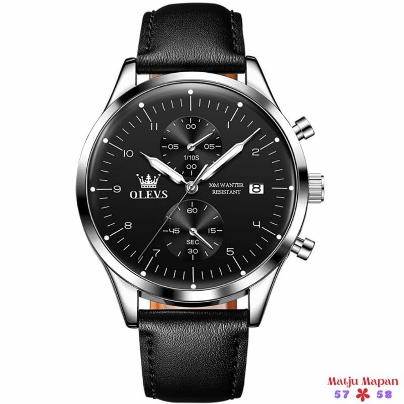 JAM TANGAN OLEVS TERLARIS KULIT FASHION ANTI AIR FAVORIT