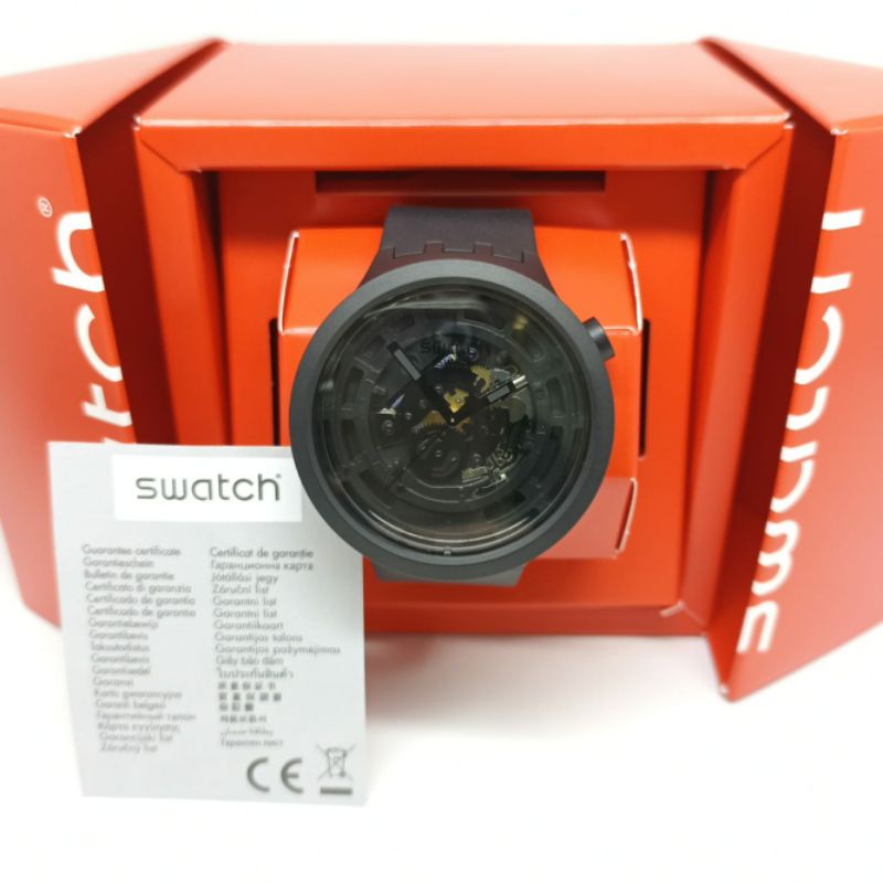 Jam Tangan pria Swatch SB03B100 Tali Karet / Rubber