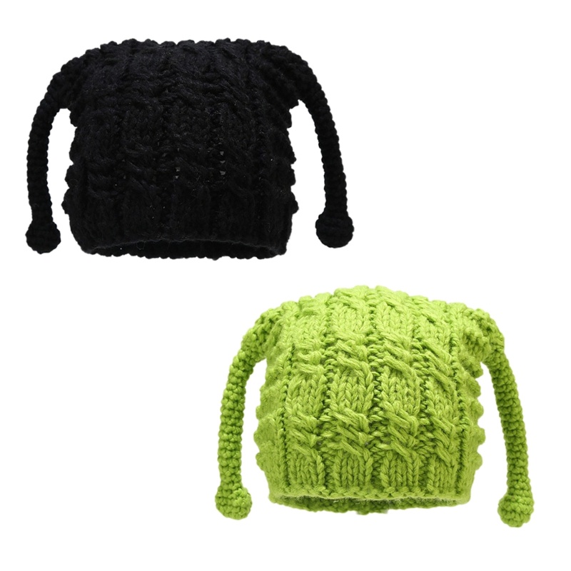 Topi Beanie Rajut Crochet Antena Untuk Pesta Halloween