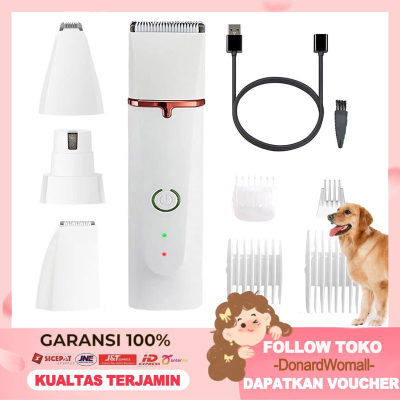 PET CLIPPER Alat Cukur Bulu Hewan Peliharaan Cukuran Anjing Kucingt/Pet Grooming Hair Clipper Kit/ Hair Clipper Cordless Professional Pemotong RambutRechargeable Cat&amp;Dog