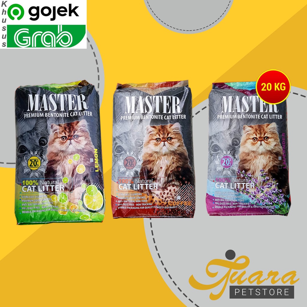 [GOJEK] Pasir Kucing MASTER 20kg cat sand litter clumping gumpal wangi PREMIUM