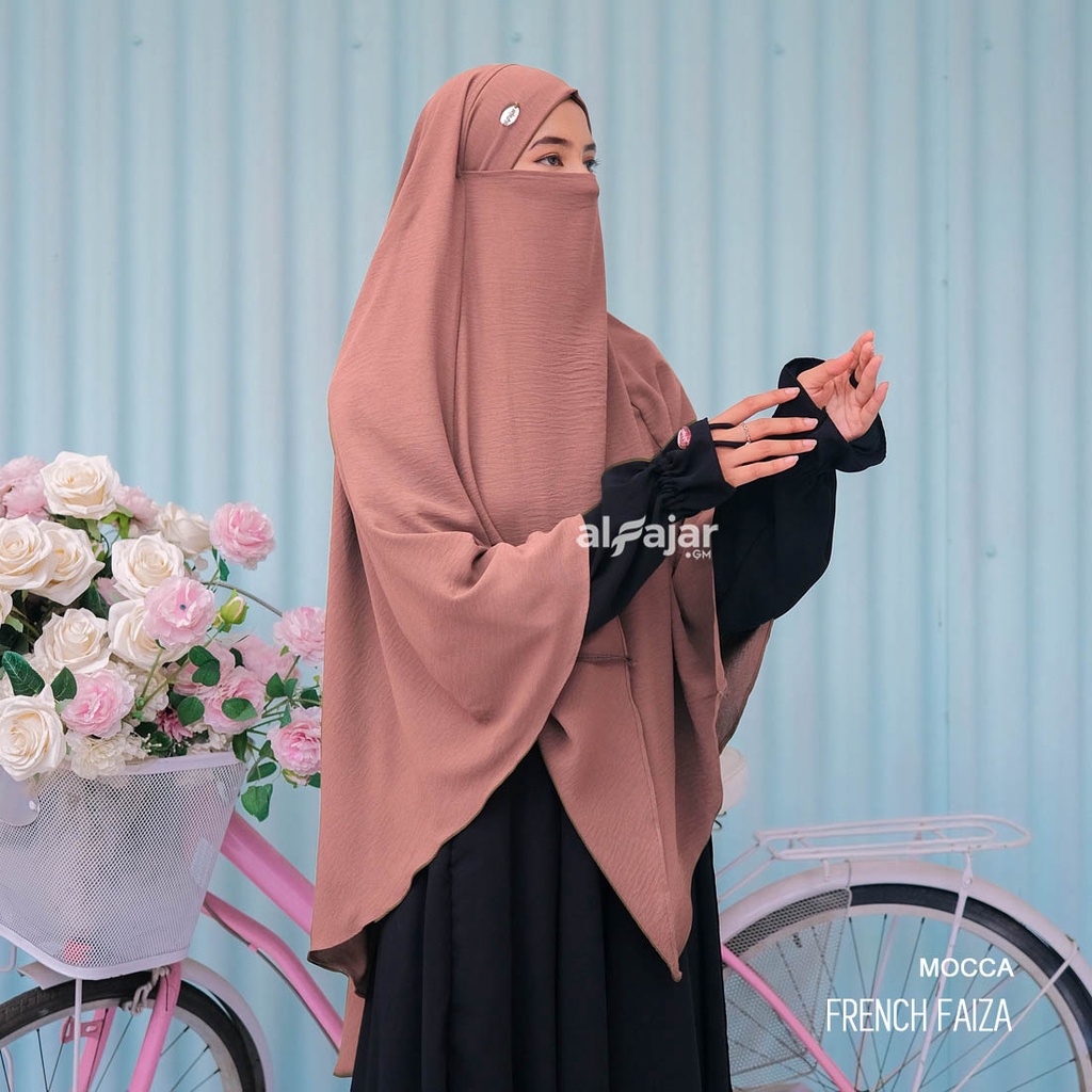 Jilbab Khimar Syari Muslimah French Faiza Crinkle Airflow by Alfajar Griya Muslim