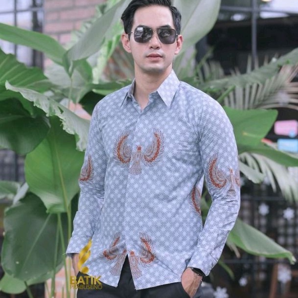 Motif Truntum Garuda Lengan Panjang Slimfit Original Batik Prabuseno Kemeja Pria Bahan Katun Printin