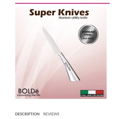 BOLDe Super Utensil Titanium Utility Knife Pisau Dapur 24 cm