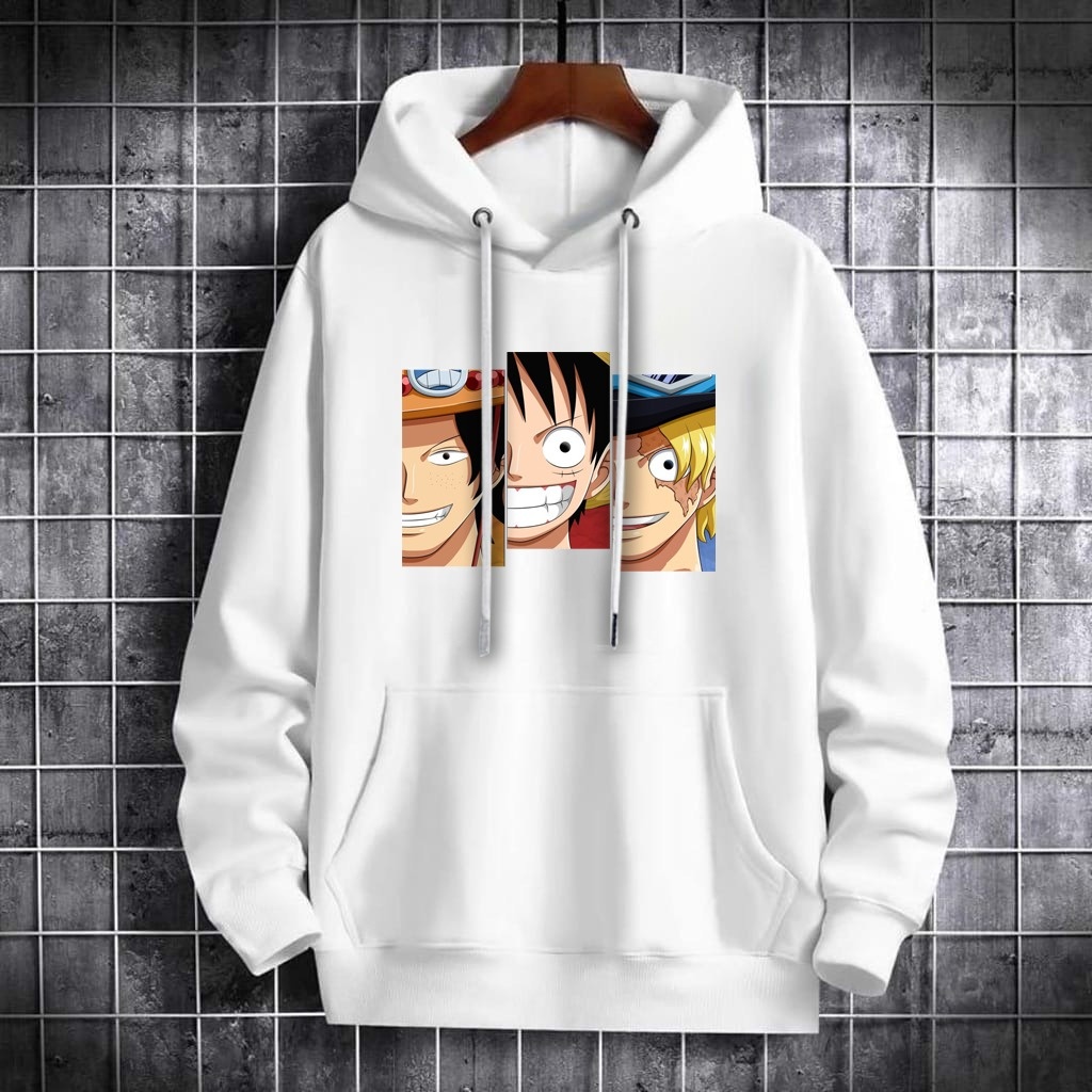 Sweater Jacket Hoodie Distro Pria Kayser Anime Piece Bro Bahan Fleece Tebal