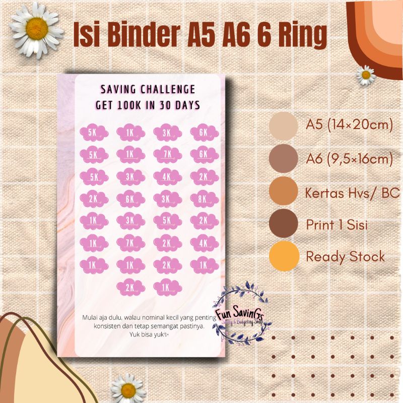 

[FUN] Isi Binder A5 A6 6 Ring | Get 100k in 30Days