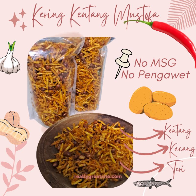 

Sambal Kering Kentang Mustofa Kacang, Teri ( Non Msg, non kapur sirih ) 200 gr