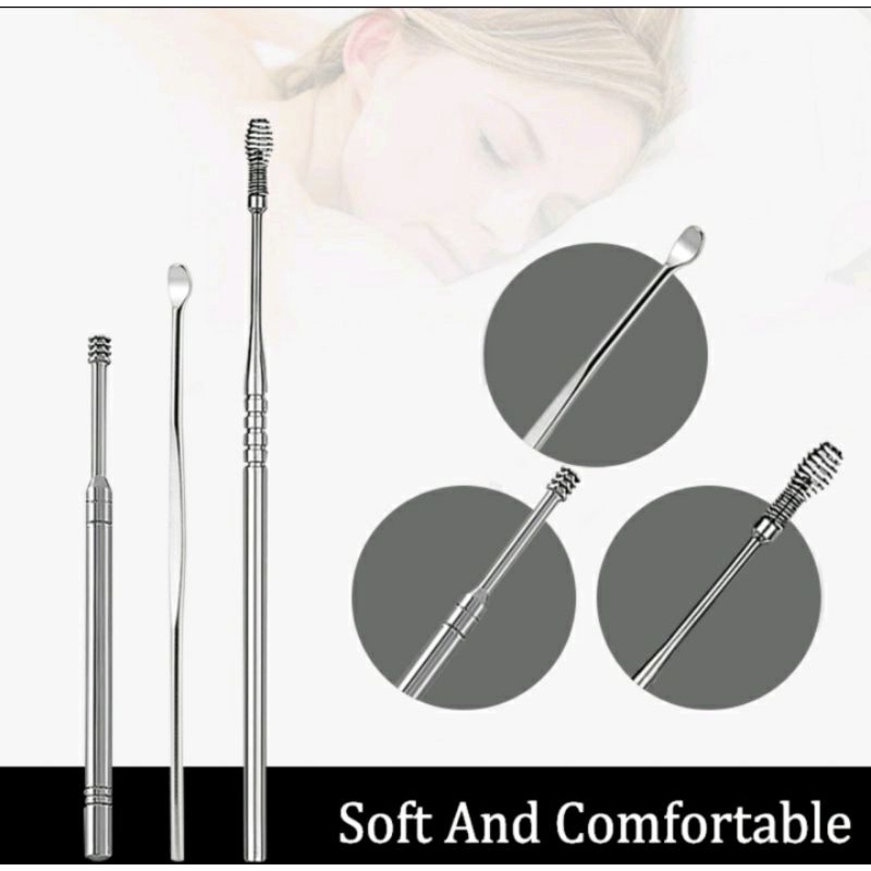 ALAT KOREK KUPING SET 5 IN 1 STAINLESS STEEL EARPICK