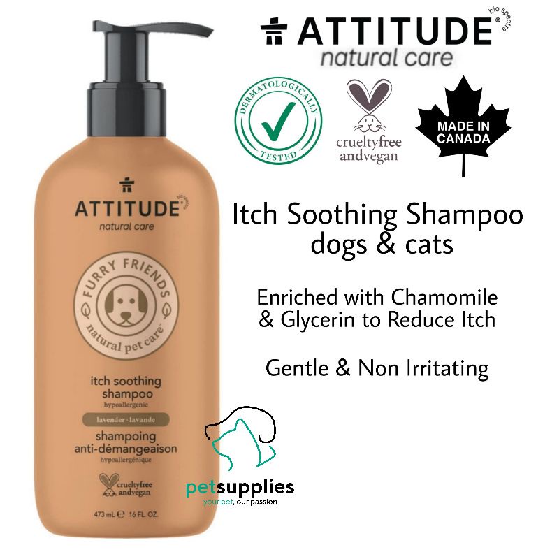 Shampoo Anjing Kucing Anti Gatal ATTITUDE Itch Soothing Shampoo Hypoallergenic 473 ml