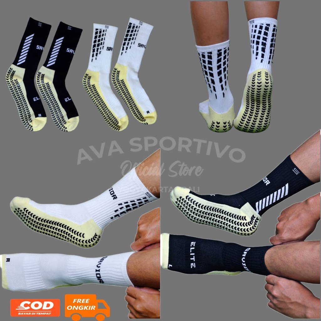 Kaos Kaki Savior Pendek Anti Slip Olahraga Kaoskaki Kos kaki Tebal Antislip Futsal Sepakbola Dewasa