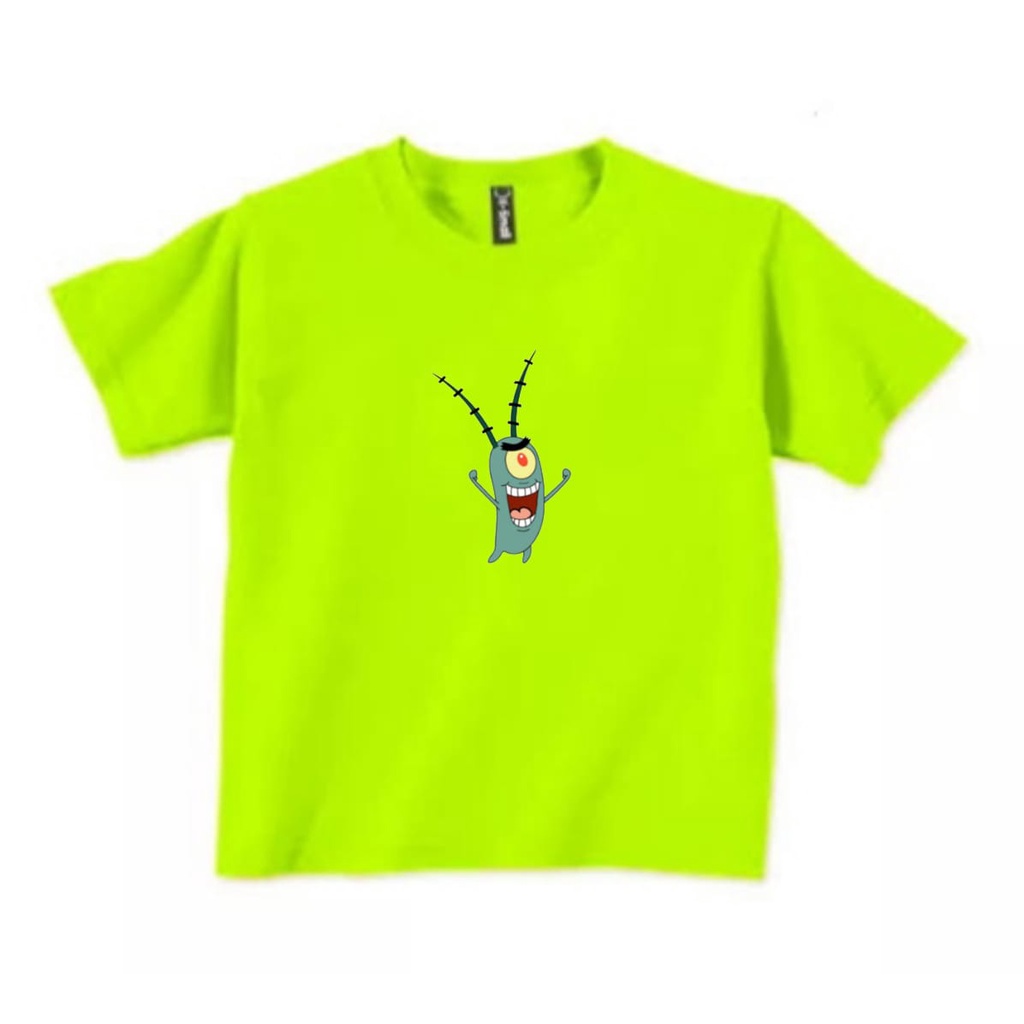 KAOS BAJU ANAK SPONGEBOB PLANKTON HIJAU UNTUK ANAK 2-10 TAHUN