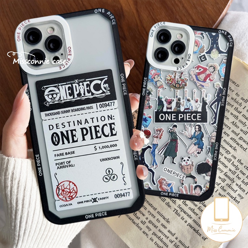 Trendy Casing OPPO A17 A17 A17k A5s A12 A16 A95 A54 A15 A57 A55 A15s A16K A7 A1K A76 Reno 5 7 4F 6 A74 A5 A9 2020 A96 A3s A31 A12E A11 A94 A35 Kartun One Piece Tickets Soft TPU Case Tempat Kotak Makan