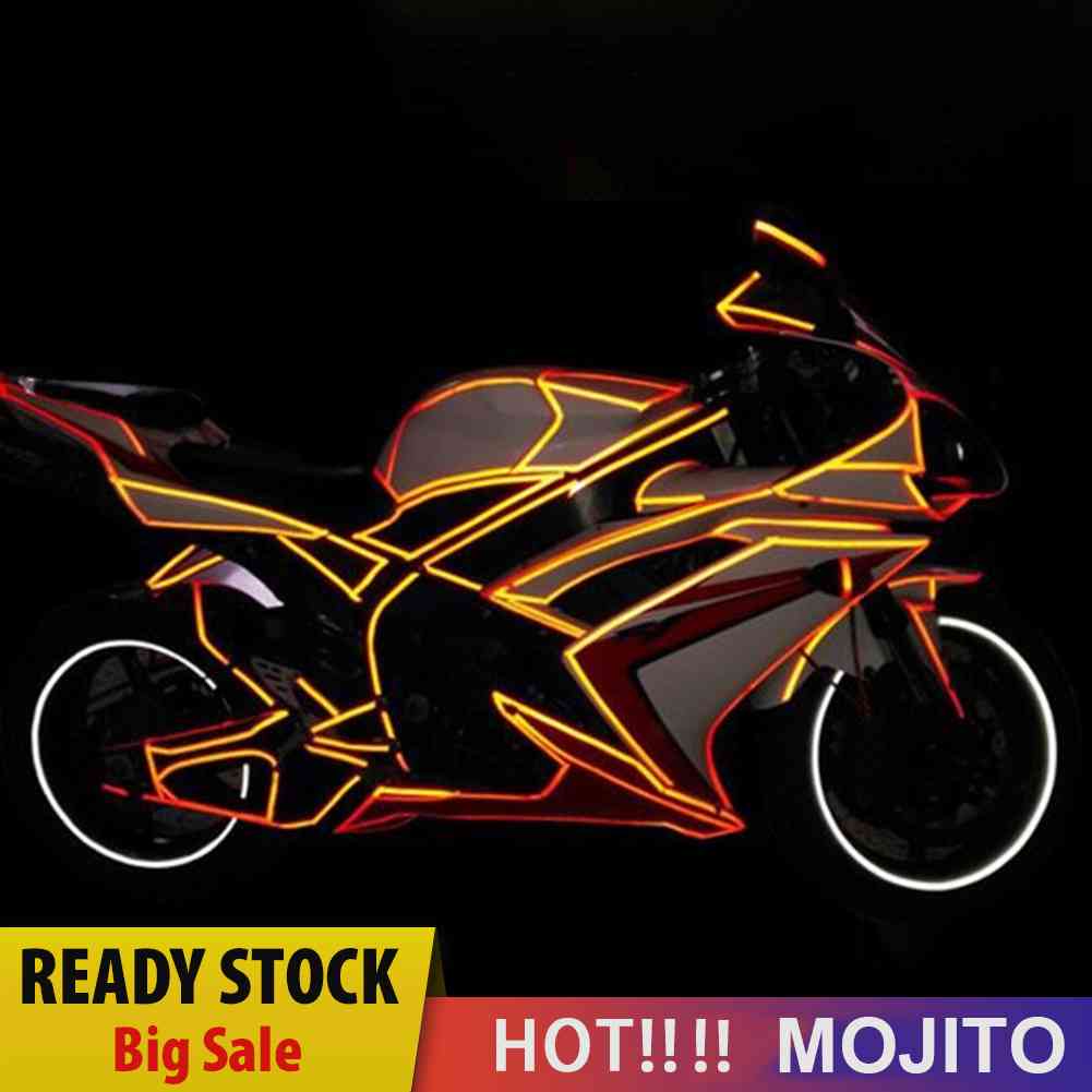 Stiker Reflektif Fluorescent Anti Air Ukuran 800cm Untuk Sepeda Mtb