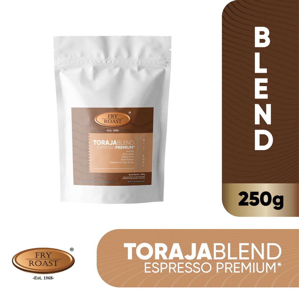 

KOPI TORAJA BLEND ESPRESSO PREMIUM 250 GRAM BIJI/BUBUK